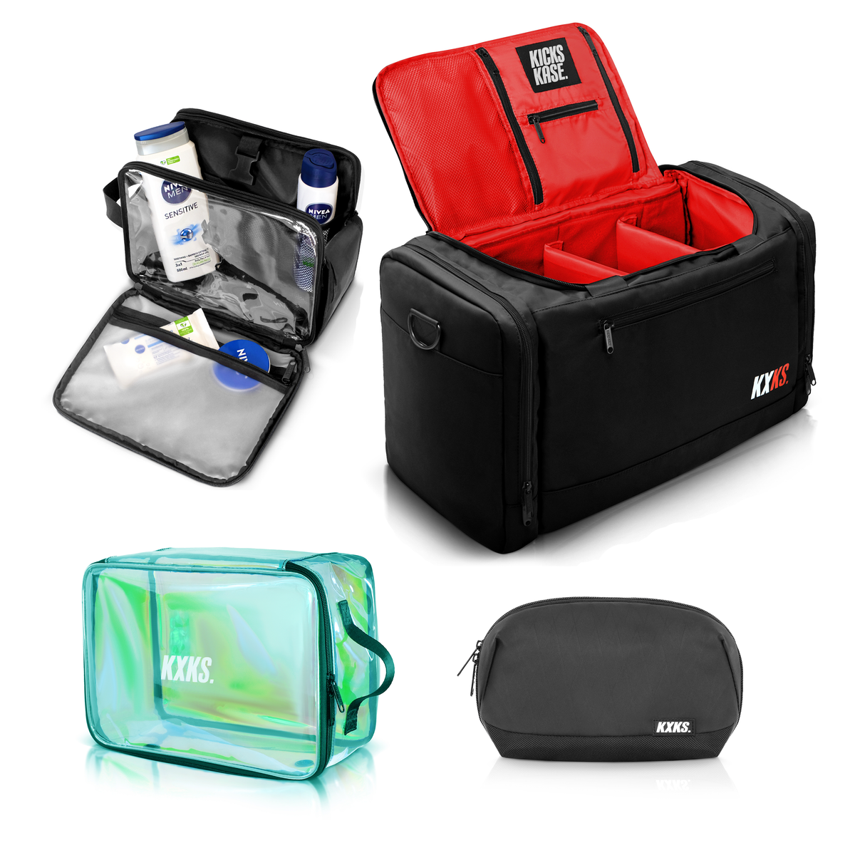 Originals Duffle/Backpack + Toiletry/Tech Pouch + Packing Cube Bundle