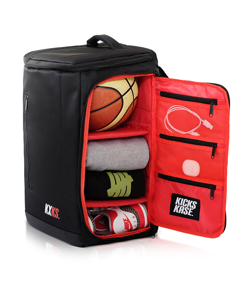 Black/Red Sneaker Backpack for Basketball