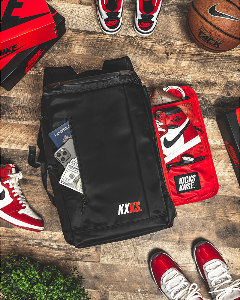 KXKS. Black/Red Sneaker & Basketball Backpack